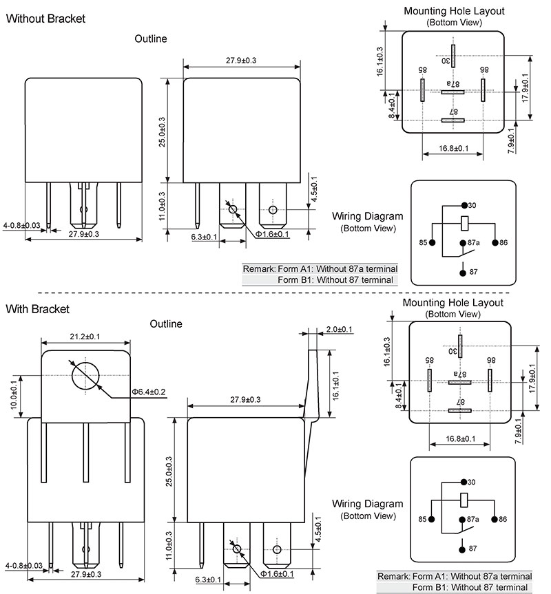 hke cma31(a1_b1) 12v 24vdc 1 form a and b contact automotive relay 2