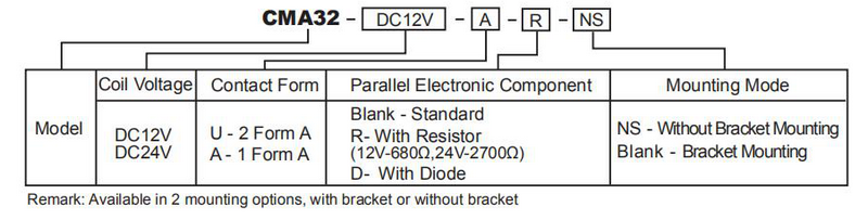 hke cma32 12v 24vdc 1 form a 2 form a contact heavy duty general purpose automotive relay 3